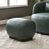 Elmer Faux Leather Ottoman – Round Green Ottoman | Decorative Ottoman | Kinwell Furniture | Modern Faux Leather Furniture